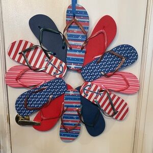 Patriotic Flip Flop Wreath. Made by hand.